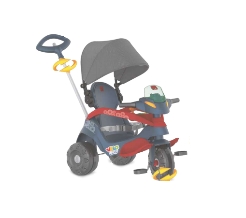 Velobaby Reclinavel Com Capota Passeio E Pedal Azul